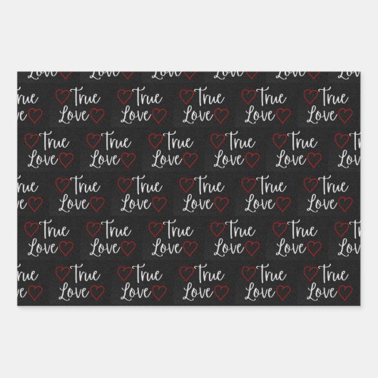 Wahre Liebe Weißer Glitzer Geschenkpapier Set (Vorderseite 3)