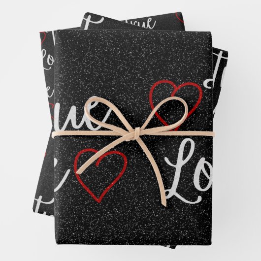 Wahre Liebe Weißer Glitzer Geschenkpapier Set (Beispiel)