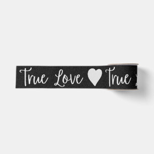 Wahre Liebe Weißer Glitzer Valentins Grosgrain Rib Ripsband