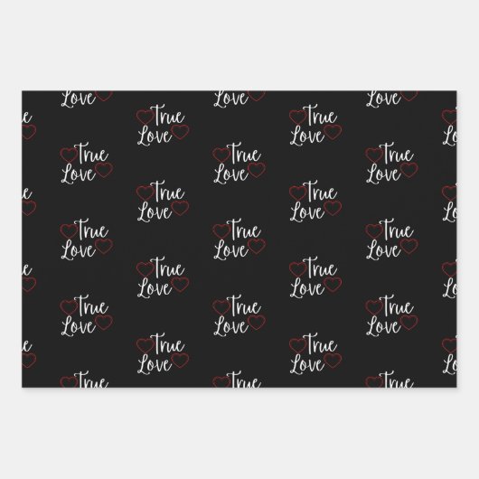 Wahre Liebe Weißes Valentin Geschenkpapier Set (Vorderseite 3)