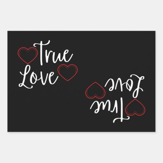 Wahre Liebe Weißes Valentin Geschenkpapier Set (Vorderseite)