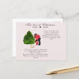 Wahre Liebe zum Weihnachtsgedicht Feiertagspostkarte