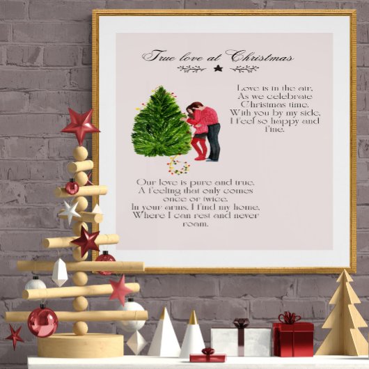 Wahre Liebe zum Weihnachtsgedicht Poster