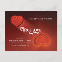 Wahre Liebe, zwei Herzen, Save the Date Postkarte
