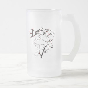 Wahre Liebesherzrosen Valentinstag Süßeste Mattglas Bierglas