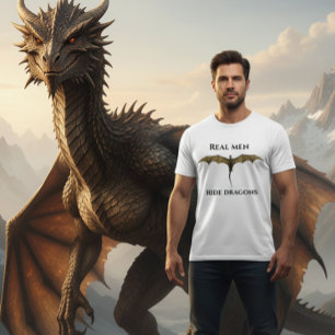 Wahre Männer reiten Drachen T-Shirt