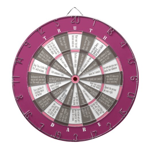 Wahre oder Dare Dart Board Pink/Gray (kein Küssen) Dartscheibe (vorne)