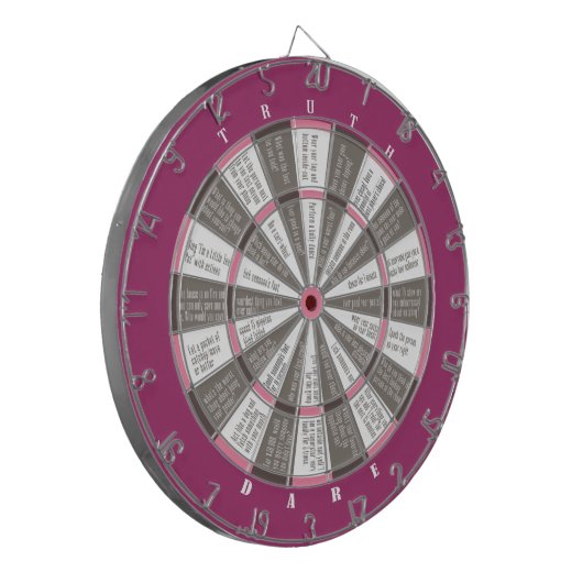 Wahre oder Dare Dart Board Pink/Gray (kein Küssen) Dartscheibe (Vorderseite Links)
