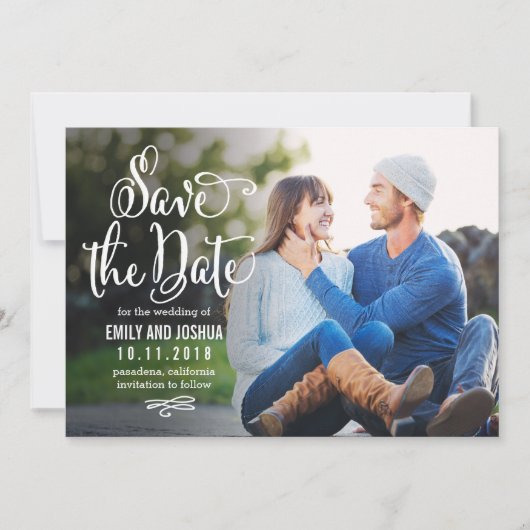 Wahre romantische, EDITABLE-FARBkarte Save the Dat Save The Date (Vorderseite)