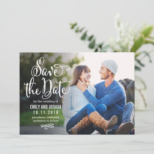 Wahre romantische, EDITABLE-FARBkarte Save the Dat Save The Date (Stehend Vorderseite)