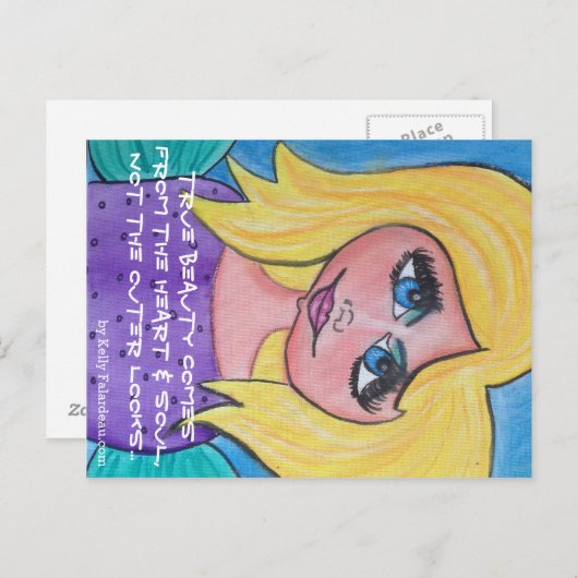 Wahre Schönheit kommt aus Ihrem Herz und Soul Postkarte (Vorne/Hinten)