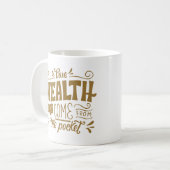 WAHRE WOHLHEIT KOMMT NICHT VOM POCKET. KAFFEETASSE (Vorderseite Links)