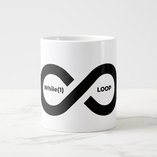 Während(1) unendliche Schleife Jumbo-Tasse (Vorderseite)