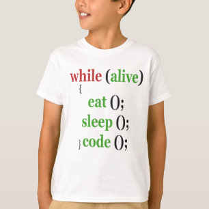 Während Alive essen Schlaf Code Funny PRogrammer G T-Shirt