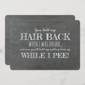 Während ich PEE Funny Bridesmaid Vorschlag Einladung (Vorne/Hinten)