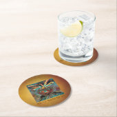 Während mein Herz brennt für Sie - ich Küste. Runder Pappuntersetzer (Vor Ort)