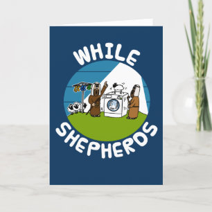 Während Shepherds Funny Nativity Weihnachtskarte Dankeskarte