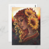 Während Sonnenblumen blühen Postkarte (Vorne/Hinten)