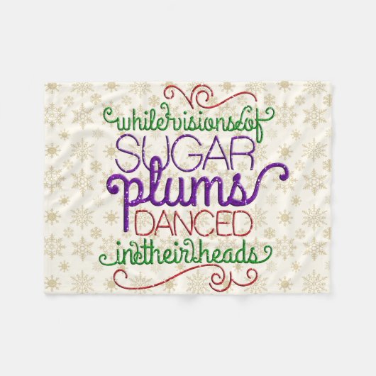 Während Visionen der Sugarplums-Nussknacker-Decke Fleecedecke (Vorderseite (Horizontal))