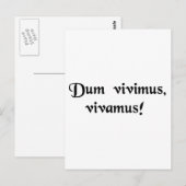 Während wir leben, lass uns live! postkarte (Vorne/Hinten)