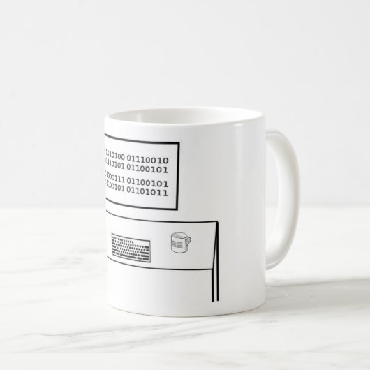 Wahrer Aussenseiter in binär verschlüsseltem ASCII Kaffeetasse (VorderseiteRechts)