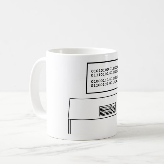 Wahrer Aussenseiter in binär verschlüsseltem ASCII Kaffeetasse (Vorderseite Links)
