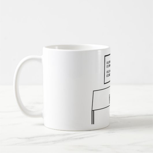 Wahrer Aussenseiter in binär verschlüsseltem ASCII Kaffeetasse (Links)