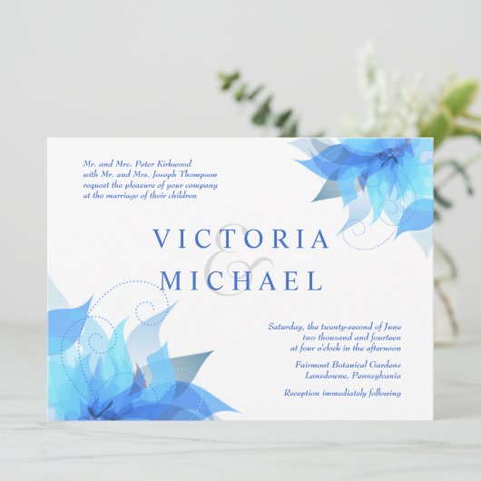 Wahrer Blauer Feiertag Einladung (Stehend Vorderseite)