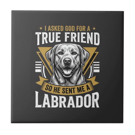 Wahrer Freund Labrador Hund Fliese (Vorderseite)