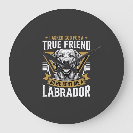 Wahrer Freund Labrador Hund Große Wanduhr (Vorderseite)