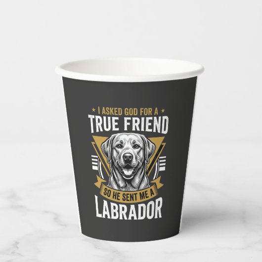 Wahrer Freund Labrador Hund Pappbecher (Vorderseite)