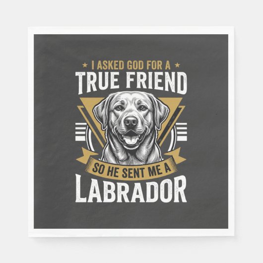 Wahrer Freund Labrador Hund Serviette (Vorderseite)