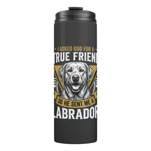 Wahrer Freund Labrador Hund Thermosbecher (Vorderseite)