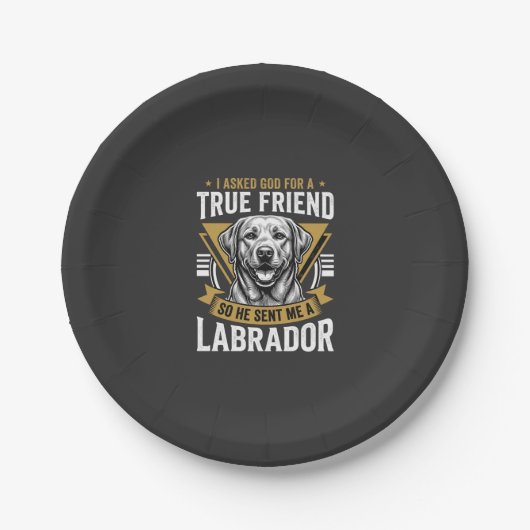 Wahrer Freund Labradorhund Pappteller (Vorderseite)