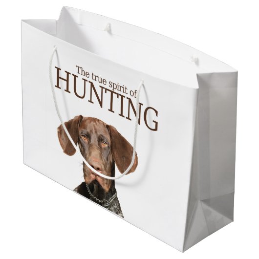 Wahrer Geist des glatten Graubären von Jagd Große Geschenktüte (Rückseite Schrägansicht)