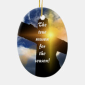 Wahrer Grund für die Weihnachtsfeier Keramik Ornament (Hinten)