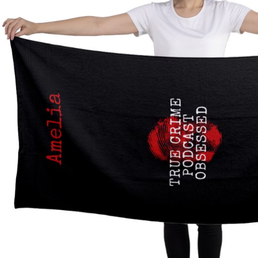 Wahrer Verbrecherpodcast Personalisiert Strandtuch