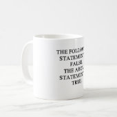 wahres falsches Logiksprichwort Kaffeetasse (Vorderseite Links)
