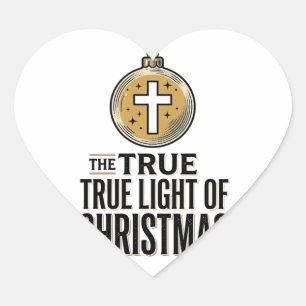 Wahres Licht des Weihnachts Vintage-Christen-Schmu Herz-Aufkleber