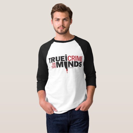 Wahres Verbrechen auf unserem Mind-Baseball T-Shirt (Vorne ganz)