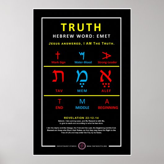 Wahrheit auf Hebräisch Poster (Vorne)