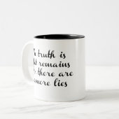 Wahrheit bleibt zweifarbige tasse (Vorderseite Links)