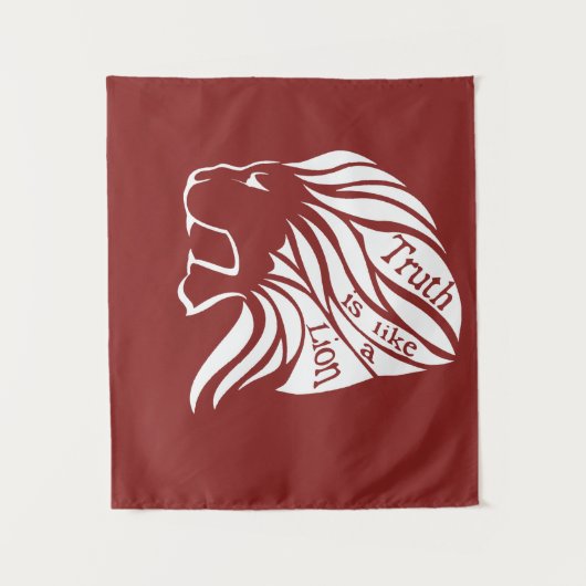Wahrheit ist wie ein Löwe Wandteppich (Vorderseite)