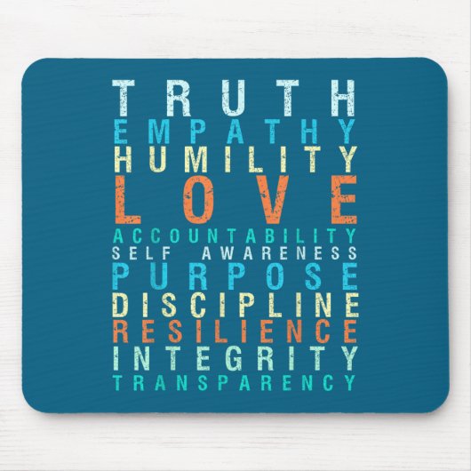 Wahrheit Liebe Empathie Selbstbewusstsein Irration Mousepad (Vorne)