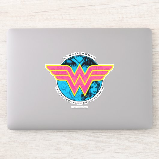 Wahrheit Mitgefühl Stärke Comic Wonder Woman Logo Aufkleber (Computer)