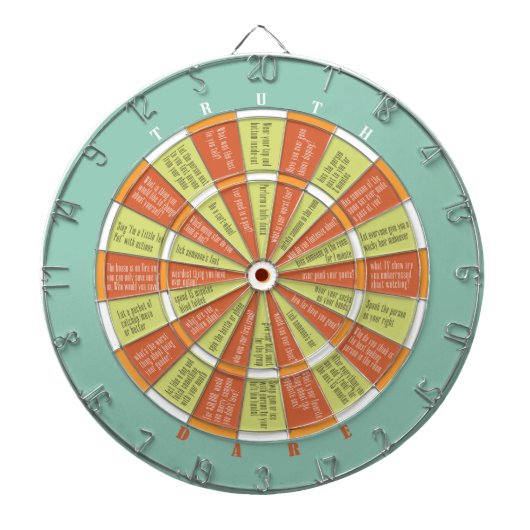 Wahrheit oder Dare Aqua/Orange (w/küssen) Dartscheibe (vorne)