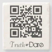 Wahrheit oder Dare QR Code Gaming Steinuntersetzer (Vorderseite)