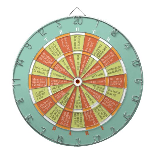 Wahrheit oder Tod (kein Küssen) Aqua/Orange Dartscheibe (vorne)