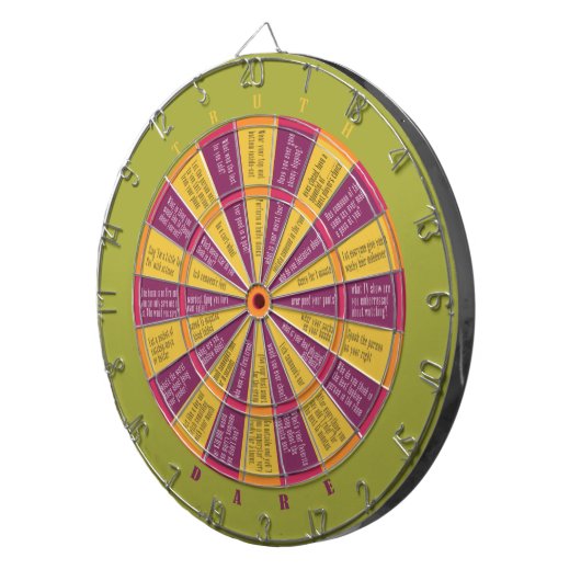 Wahrheit oder Tod (kein Küssen) Farbiges grünes Ro Dartscheibe (Vorderseite rechts)