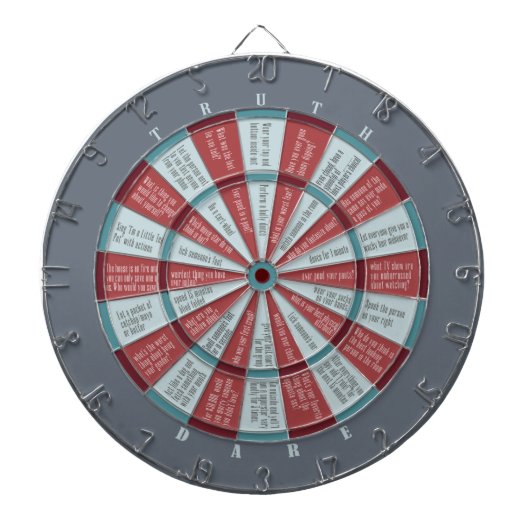 Wahrheit oder Tod (kein Küssen) Schieferrost Dartscheibe (vorne)